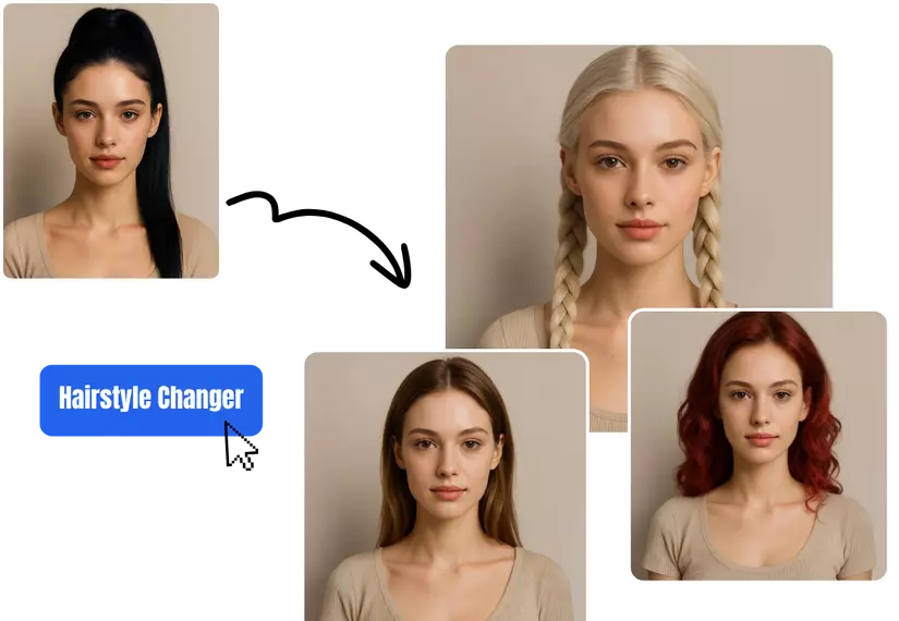 AI Hairstyle Changer Demo - Before and After Transformations